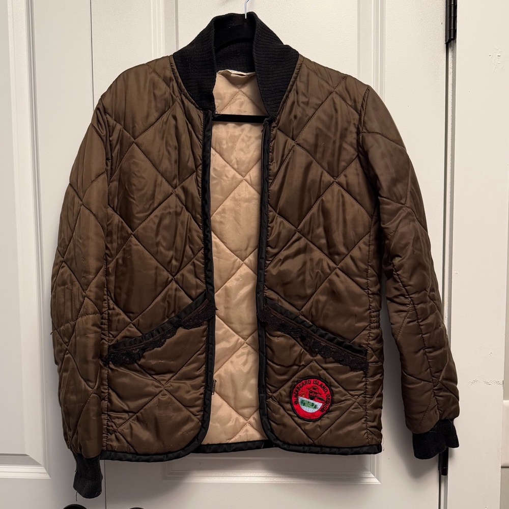 Vintage Ted Williams Military Quilted Jacket | Brown Bomber Style | customized